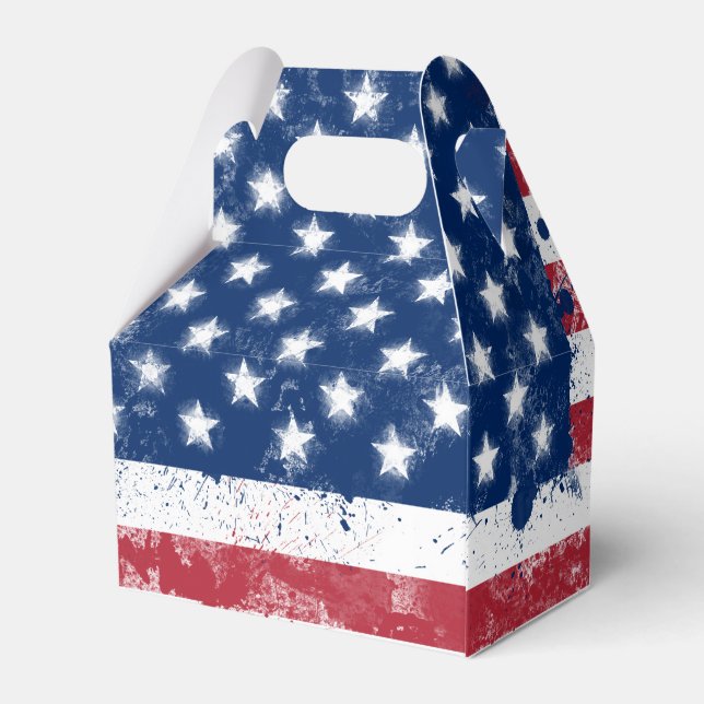 Flag of the USA Favor Boxes (Back Side)