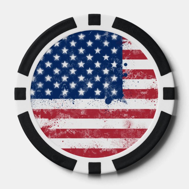 Flag of the USA Poker Chips (Front)