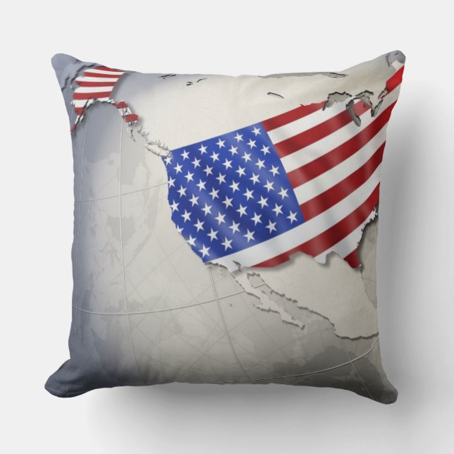 Flag of the USA Throw Pillow (Front)