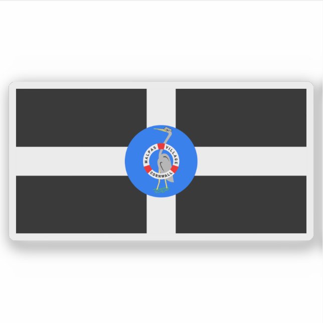 Flag of the village of Malpas, Cornwall, England Sticker (Front)