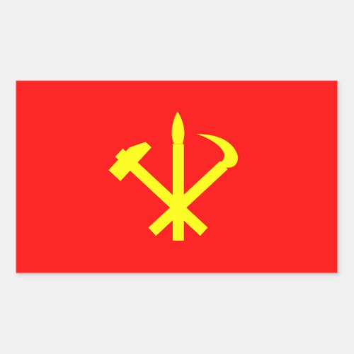 Flag of the Workers Party of Korea Rectangular Sticker