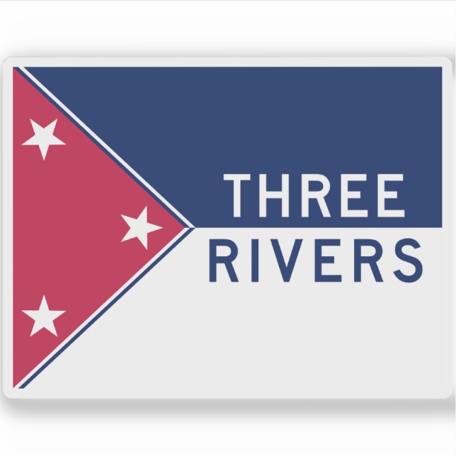 Flag of Three Rivers, Michigan Sticker (Front)