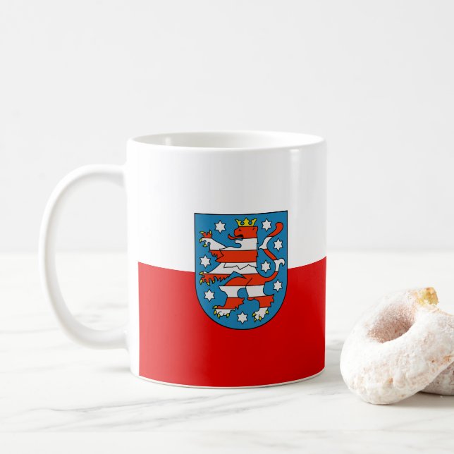 Flag of Thuringia Coffee Mug (With Donut)
