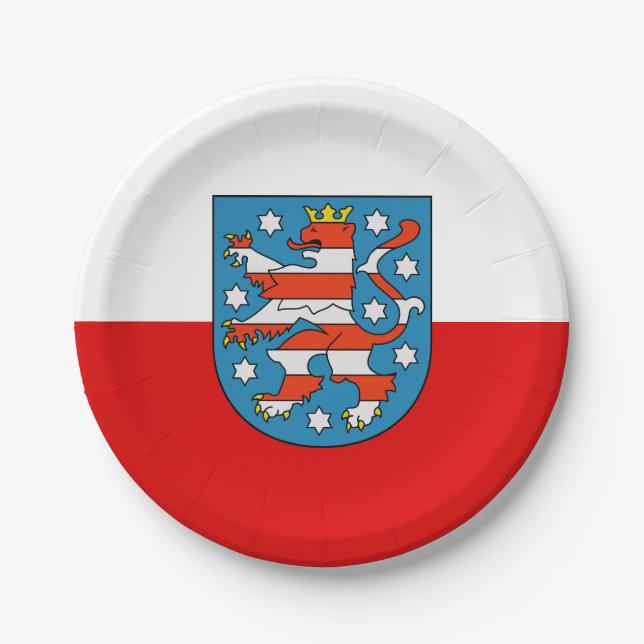 Flag of Thuringia Paper Plates (Front)