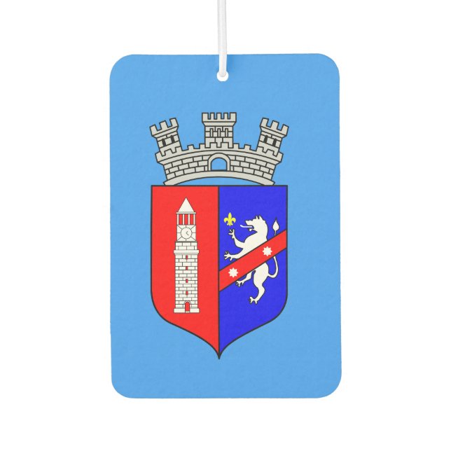 Flag of Tirana, Albania Hair Tie Air Freshener (Front)