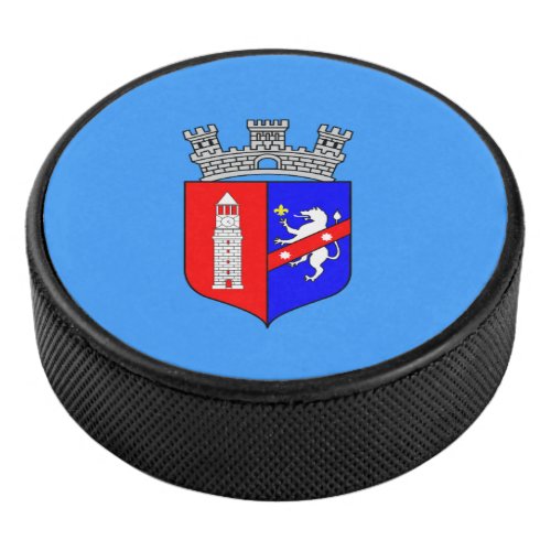 Flag of Tirana Albania Hockey Puck