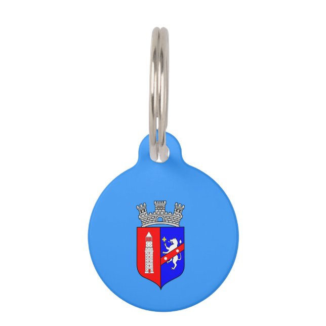 Flag of Tirana, Albania Pet Name Tag (Front)