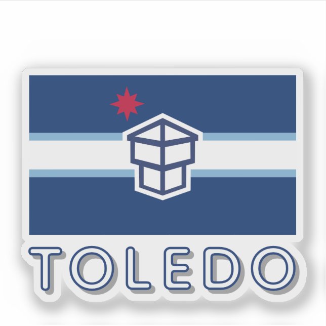 Flag of Toledo, Ohio Sticker (Front)