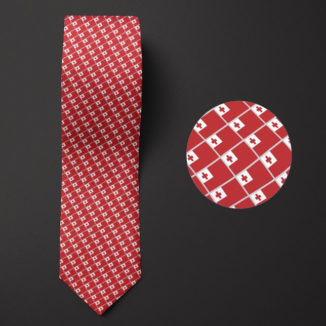 Flag of Tonga Pattern Neck Tie (Creator Uploaded)
