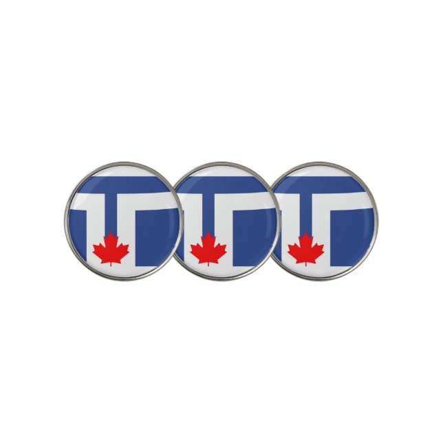 Flag of Toronto, Ontario Golf Ball Marker (3 Up)