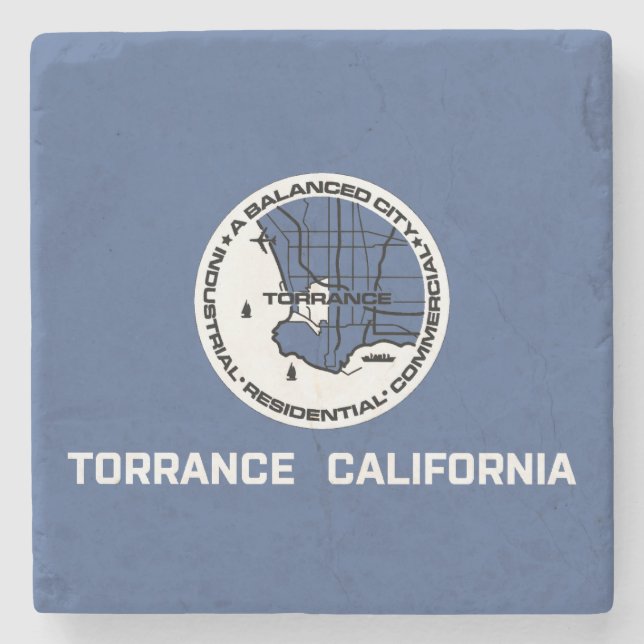 Flag of Torrance (California) Stone Coaster (Front)