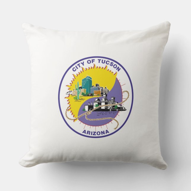 Flag of Tucson, Arizona Throw Pillow (Front)