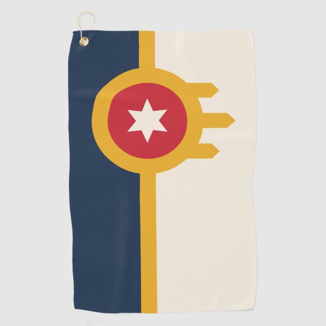 Flag of Tulsa city, Oklahoma State Golf Towel (Front)
