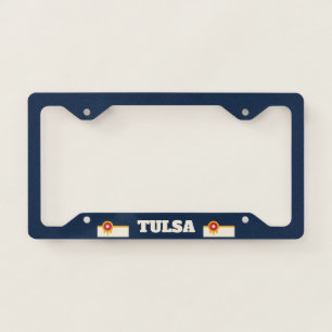 Flag of Tulsa city, Oklahoma State License Plate Frame