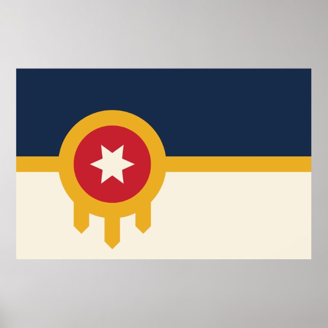Flag of Tulsa city, Oklahoma State Poster (Front)