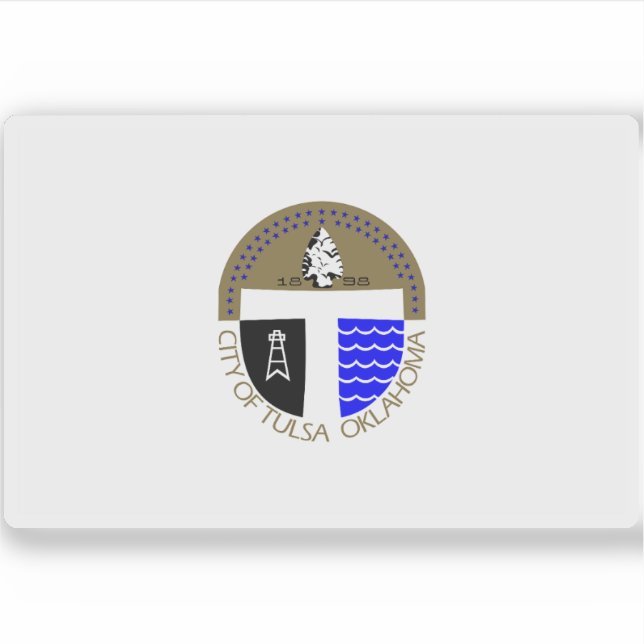 Flag of Tulsa, Oklahoma (1973–2018), USA Sticker (Front)