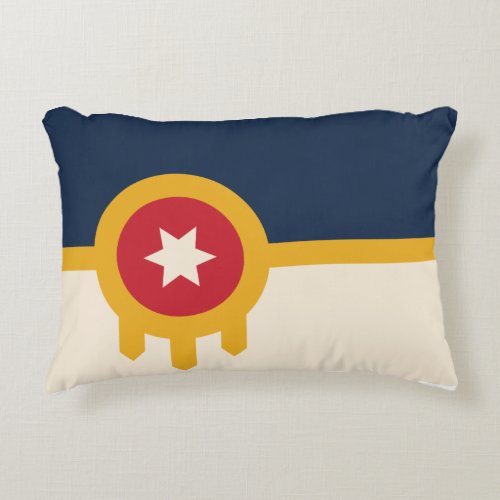 Flag of Tulsa Oklahoma Accent Pillow