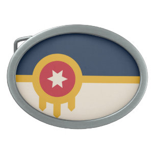 Flag of Tulsa, Oklahoma Belt Buckle