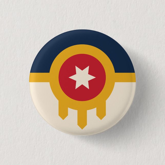 Flag of Tulsa, Oklahoma Button (Front)