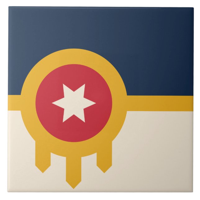 Flag of Tulsa (Oklahoma) Ceramic Tile (Front)
