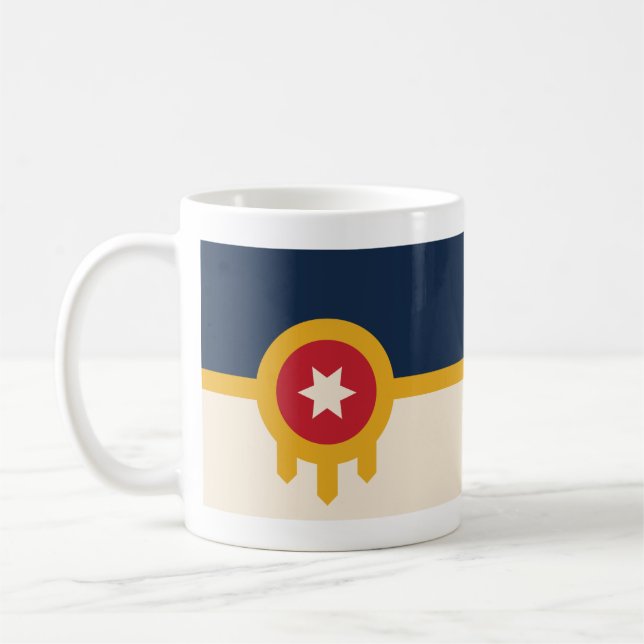 Flag of Tulsa, Oklahoma Coffee Mug (Left)