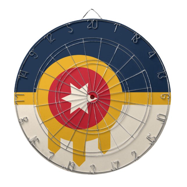 Flag of Tulsa, Oklahoma Dart Board (Front)