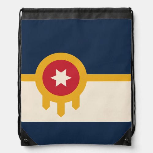 Flag of Tulsa Oklahoma Drawstring Bag