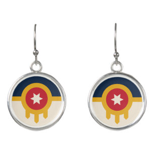 Flag of Tulsa, Oklahoma Earrings