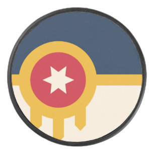 Flag of Tulsa, Oklahoma Hockey Puck