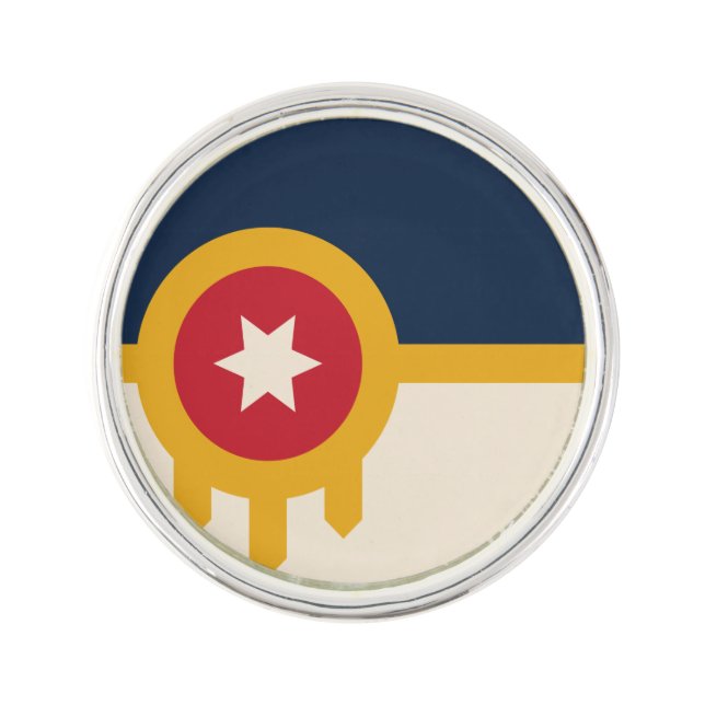 Flag of Tulsa, Oklahoma Lapel Pin (Front)
