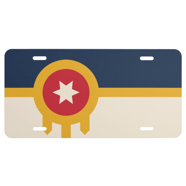 Flag of Tulsa, Oklahoma License Plate (Front)