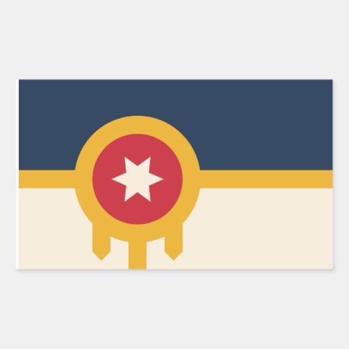 Flag of Tulsa Oklahoma Rectangular Sticker