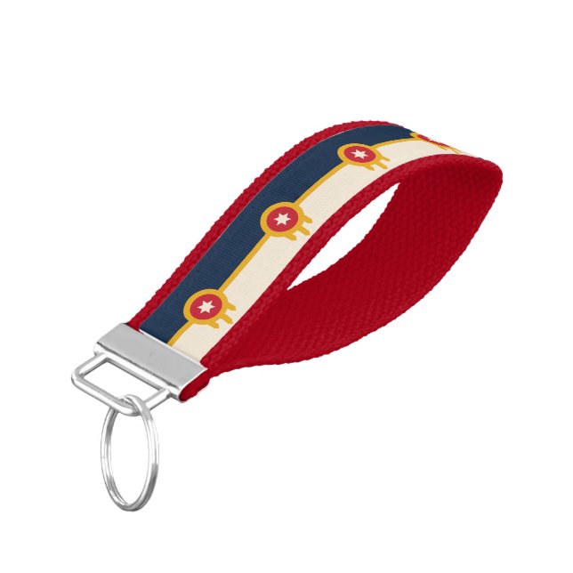  Flag of Tulsa, Oklahoma Wrist Keychain (Angled Down)