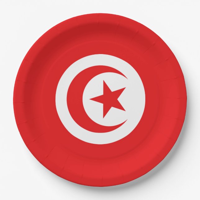 Flag of Tunisia Paper Plates (Front)