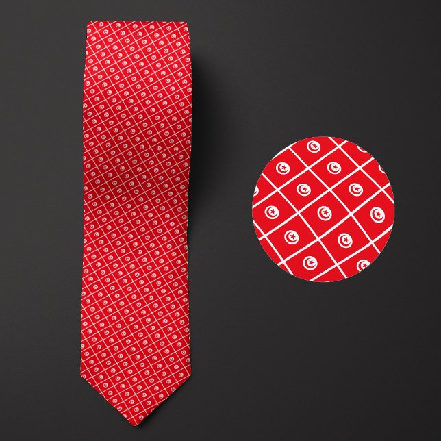 Flag of Tunisia Pattern Neck Tie (Creator Uploaded)