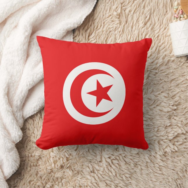 Flag of Tunisia Throw Pillow (Blanket)