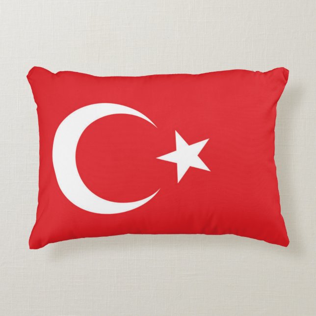 Flag of Turkey Accent Pillow (Front)