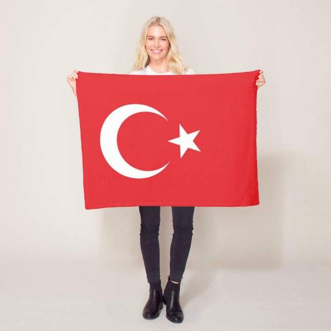 Flag of Turkey Fleece Blanket (In Situ)