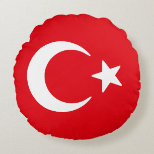 Flag of Turkey Round Pillow