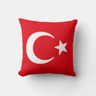Flag of Turkey Throw Pillow