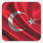 Flag Of Turkey, Turkish Flag Square Sticker at Zazzle