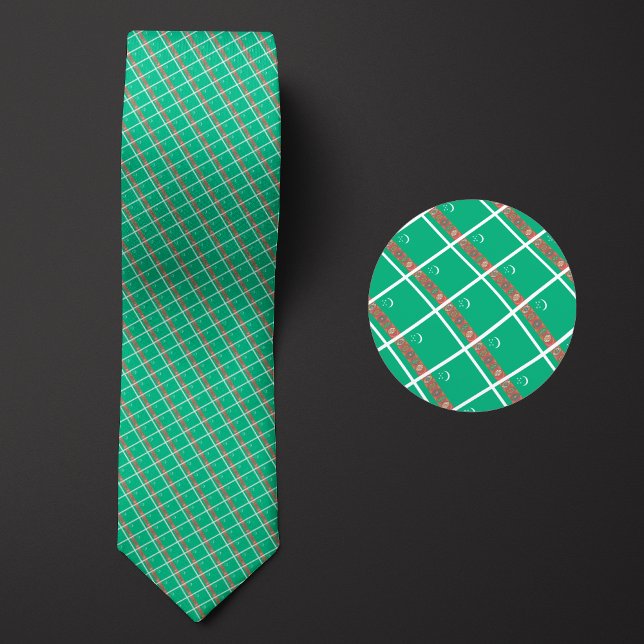 Flag of Turkmenistan Pattern Neck Tie (Creator Uploaded)