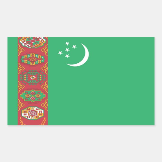 Flag of Turkmenistan Rectangular Sticker (Front)