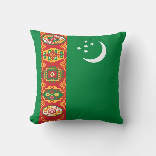 Flag of Turkmenistan Throw Pillow (Front)