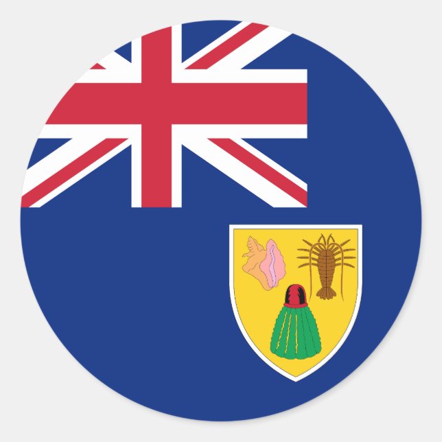 Flag of Turks and Caicos Islands Classic Round Sticker (Front)