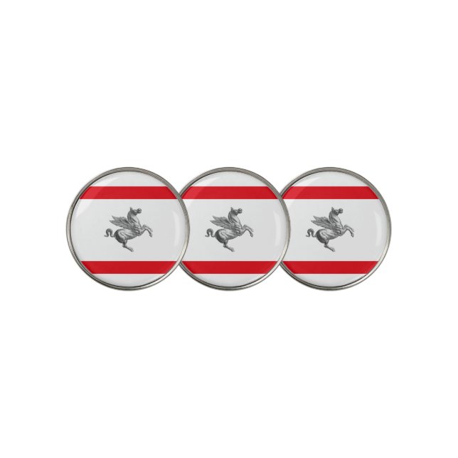 Flag of Tuscany (Italy) Golf Ball Marker (3 Up)
