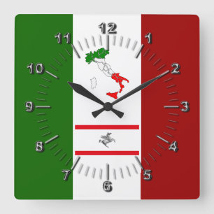 Flag of Tuscany (Italy) Square Wall Clock