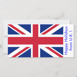 Flag of U.K., Happy Holidays from U.K. Holiday Card