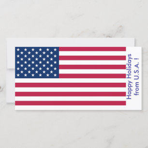Flag of U.S.A., Happy Holidays from U.S.A. Holiday Card