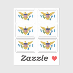 Flag of U.S. Virgin Islands Collection pack of 6 Sticker